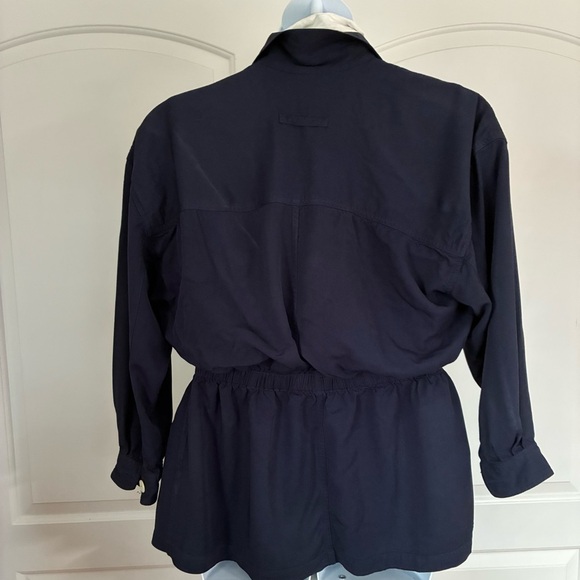 Liz Sport Navy Blue Jacket Large Button Pockets - Picture 4 of 10